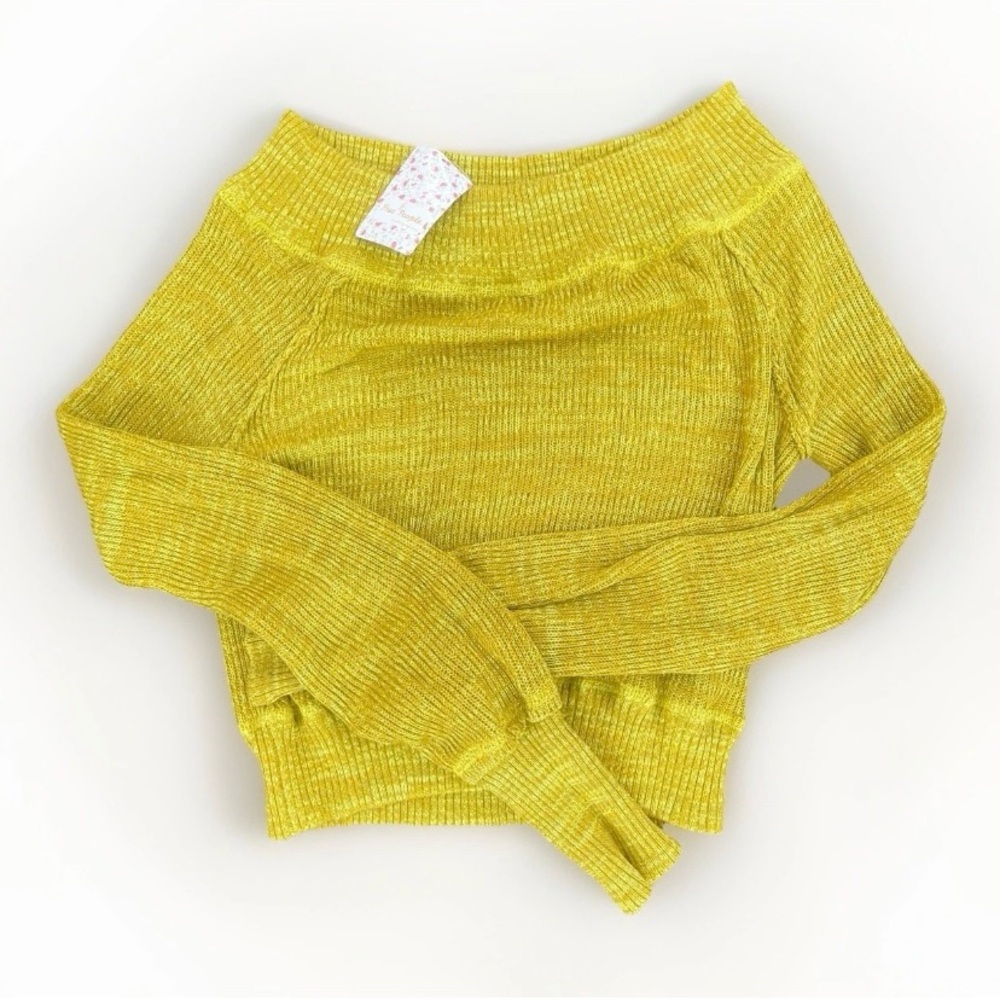 Free People Vibrant Yellow Sweater Sz small